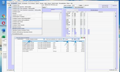 Amélioration de la gestion du récapitulatif opérations/clients dossiers tâches dans le logiciel de pointage des heures Séquora 17.03