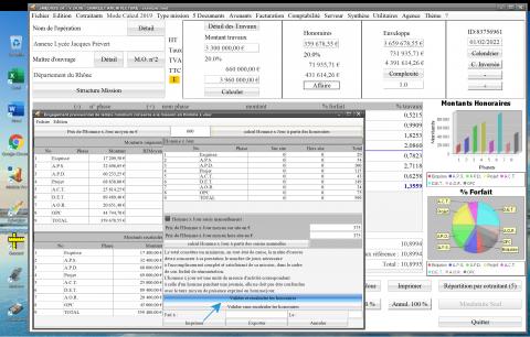 Revalidation des montants à partir des hommes x jour logiciel de proposition d'honoraires de maîtrise d'oeuvre Médicis 24.06