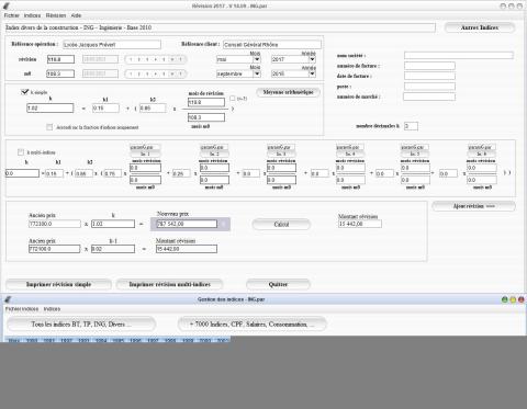nouvelle version 14.09 du logiciel de révision de prix avec indices à jour 
