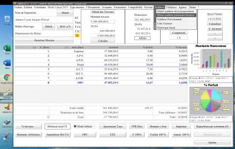 amélioration de la synthèse des paiements et factures d'honoraires de maîtrise d'oeuvre Médicis Mac et PC 23.41